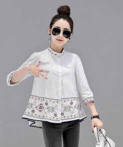 シャツ・ブラウス | シャツ ブラウス レデイース 刺繍 花柄 トップス ファッション シンプル デイリーコーデ エスニック トレンド お出かけ フェミニン エレガント カジュアル