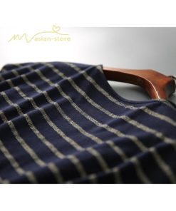 ミディアム | ワンピース レディース 夏服 綿ワンピース Aライン クルーネック 半袖 コットン おしゃれ キレイめ ウエストリボン付き 膝丈 ボーダー