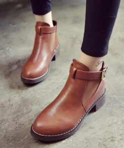 ショートブーツ | ブーツ ブーティー レザーブーティー チャンキーヒール ポインテッドトゥ シューズ 靴 スリップオン レディース 太ヒール オフィス 大人 25cm 無地 サイドゴア