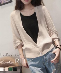 カーディガン | 薄手 大人 透け感 ゆったり 防寒 リブ ボリューム袖 オフィス 羽織 ドルマン トップス レディース