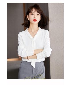 シャツ・ブラウス | ブラウス レディース 長袖 秋冬 オフィス フォーマル スーツ インナー 白 シフォン 大きいサイズ ビジネス 20代 通勤 40代 体型カバー 30代 秋服