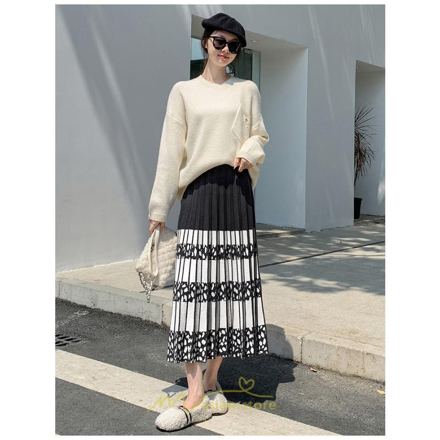 スカート | ロングウエストゴム プリーツ ロング丈 黒 グレー カーキ コーヒー レディース きれいめ 秋カジュアル 冬ニット 秋冬 オフィス