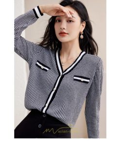 シャツ・ブラウス | ブラウス シャツ レディース 上品 ブラウス きれいめ 通勤 OL ビジネス ゆったり ボーダー柄 ニット オフィス 2022新作 秋服 キレイめ 20代30代40代50代