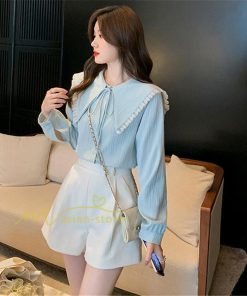 シャツ・ブラウス | ブラウス トップス プリーツ オフィスカジュアル 通勤 リボン付き レディース 韓国 ファッション 通学 カジュアル エレガント 優雅 OL オシャレ 通勤 上品 細身