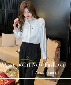 シャツ・ブラウス | トップス シャツ ブラウス レディース 長袖 オフィス ホワイト OL 制服 事務服 就活 リクルート 夏物 着痩せ カジュアル 韓国ファッション 20代30代40代50代