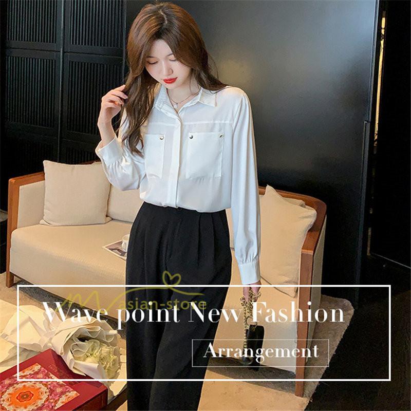 シャツ・ブラウス | トップス シャツ ブラウス レディース 長袖 オフィス ホワイト OL 制服 事務服 就活 リクルート 夏物 着痩せ カジュアル 韓国ファッション 20代30代40代50代