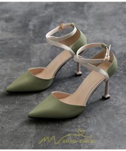 パンプス | ハイヒール ポインテッドトゥ ヒール5cm7cm8.5cm パーティー フォーマル ストラップ ピンヒール 結婚式 パーティ ベージュ 黒 ブラック 緑 グリーン