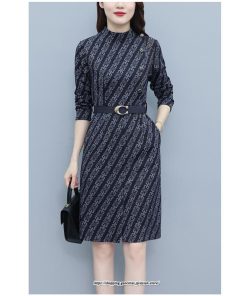 マキシ | ワンピース レディース 柄 大きいサイズ 膝丈 長袖 きれいめ 30代 40代 50代 着やせ 上品 キレイめ レトロ風 オシャレ カジュアル 春秋冬