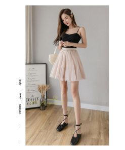 スカート | レディース インナーパンツ付き ミニショート丈 チュール通勤通学 着回し ウエストゴム 春夏 20代30代40代 上品 韓国ファッション