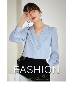シャツ・ブラウス | ブラウス シャツ レディース 40代 上品 ブラウス きれいめ 通勤 OL ビジネス ゆったり トップス Vネック フリル 高級感 冬服 秋服 上品 春服 エレガント