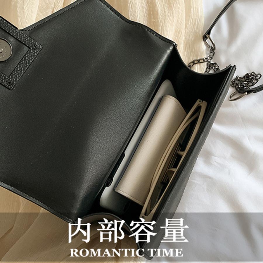 ショルダーバッグ | スクエアバッグ かばんブラック 肩掛け チェーンバッグ 斜めがけ ミニレディース 小さめ レザー 大人