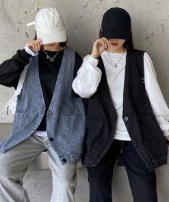 ベスト | デニムジレ Vネック レディース