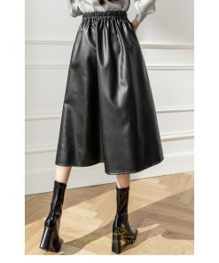 スカート | ロング秋冬 レディース フレア Aライン スリット 上品 フェミニン レザーかっこいい 通勤 OL キレイめ オフィス カジュアル