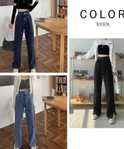 デニム | ストレートデニムパンツ ハイウエスト美脚