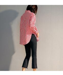 シャツ・ブラウス | 即日発送シャツブラウス レディーストップス ストライプシャツ ビジネスカジュアルウェアシャツ 可愛い 長袖 S M 2020春夏 オフィス通学通勤 XL L 上着