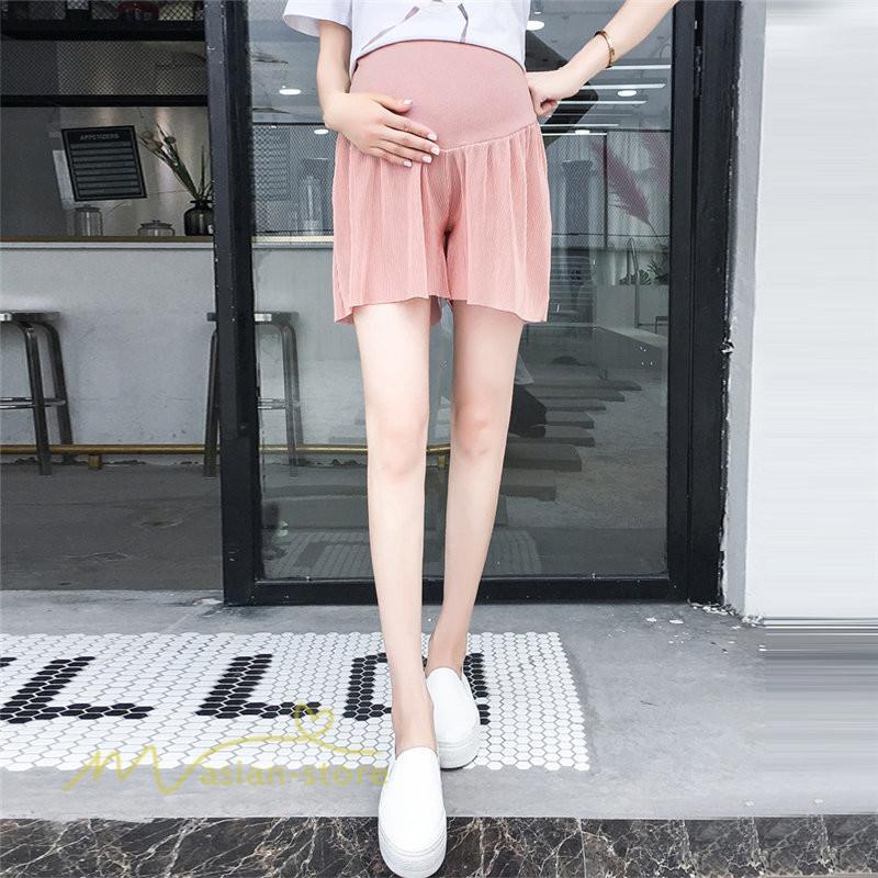 ショートパンツ | マタニティパンツ 妊婦 産前 レディース 着痩せ パンツ ショート丈 無地 夏 新作 サマー おしゃれ サマーパンツ 上品 ゆったり きれいめ ウエスト調整 日常感