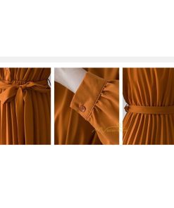 マキシ | プリーツワンピース ワンピース レディース ロングワンピース ミモレ丈 秋物 長袖 長袖ワンピース お呼ばれワンピース 大人 揺れる 二次会 シャツワンピース