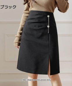 スカート | レディース ひざ丈 膝丈 オシャレ カジュアル Aライン スリット キレイめ 着痩せ 2022新作 通勤 通学 50代 秋冬コーデ 20代 30代 40代