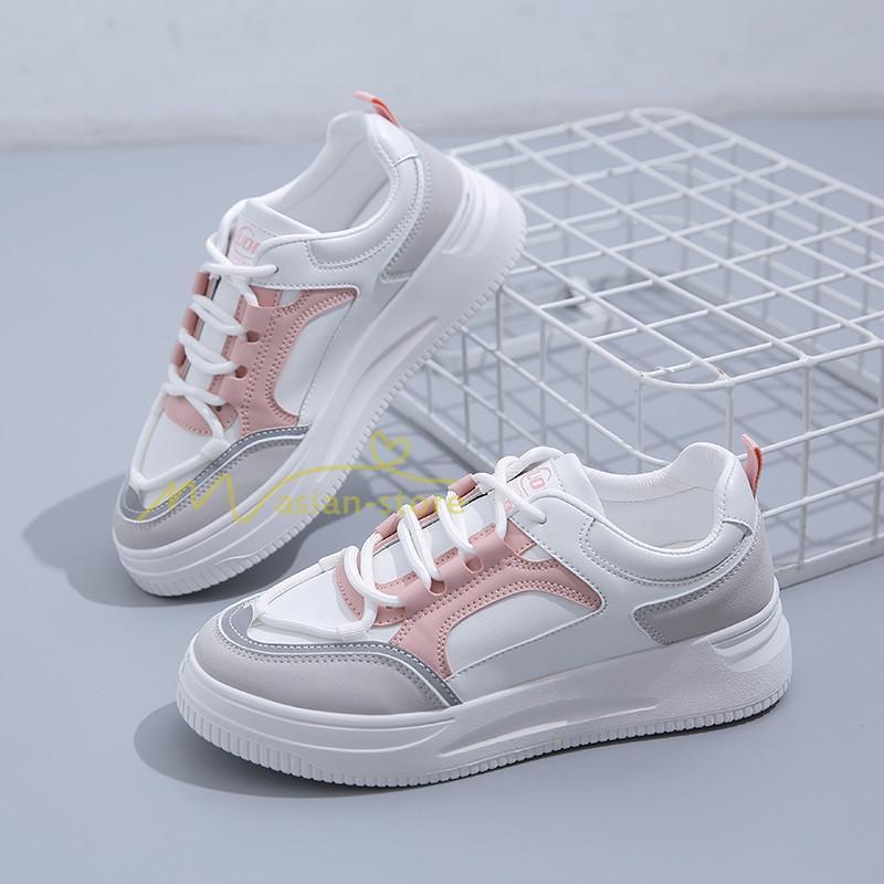 スニーカー | スニーカー レディース レディースシューズ ローカット 靴 フラットシューズ ぺたんこ ウォーキングシューズ Pu革 厚底靴 歩きやすい 厚底スニーカー 美脚