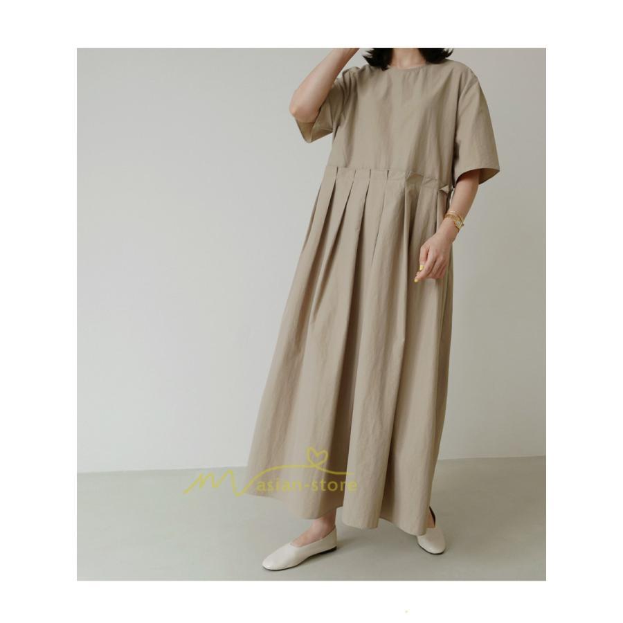 マキシ | ワンピース プリーツ Aライン 夏ワンピース 春 夏 秋 半袖 ロング マキシ丈 ロングワンピース お出かけ マキシワンピース カジュアル 着痩せ 20代30代40代50代