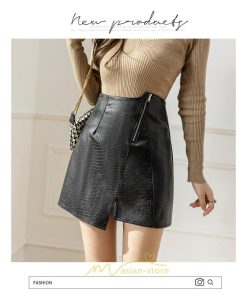 スカート | レザーレディース ミニタイト 秋 冬 PU Aライン ハイウエスト おしゃれ スリット フェイクレザー 可愛い 着痩せ オシャレ