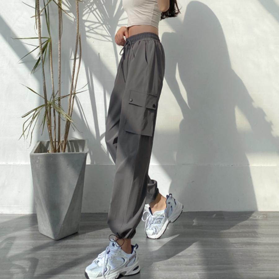ワイドパンツ | ストリート風カーゴパンツ レディース