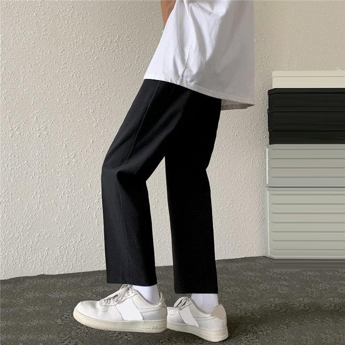チノパン | パンツ メンズ ウエストゴム ロングパンツ 無地 シンプル カジュアルパンツ おしゃれ 夏新作 9分丈 テーパードパンツ サマーパンツ ビジネス お出かけ 仕事