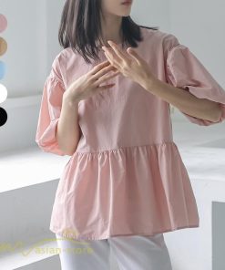 ｔシャツ・カットソー | Tシャツ レディース トップス サマー 半袖 無地 ゆったり ゆったり 可愛い フェイク 春物 夏服 カットソー 20代30代40代 ブラウス 薄手 体型カバー シンプル