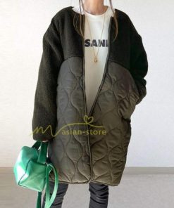 ダウンジャケット コート | キルティングコート 中綿 レディース コート 中綿コート 冬 キルティング 無地 ジャケット 防寒コート カーディガン ドッキング 秋 アウター ブラック トレンド