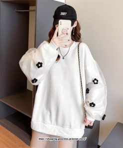 パーカー | スウェット トレーナー レディース トップス プルオーバー 長袖 パフスリーブ クルーネック 丸首 大きいサイズ 無地 秋冬 韓国 送料無料 おしゃれ