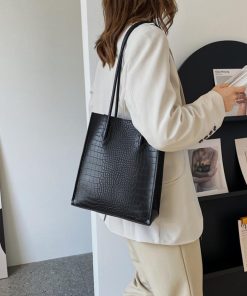 トートバッグ | ポーチ付き クロコダイル柄