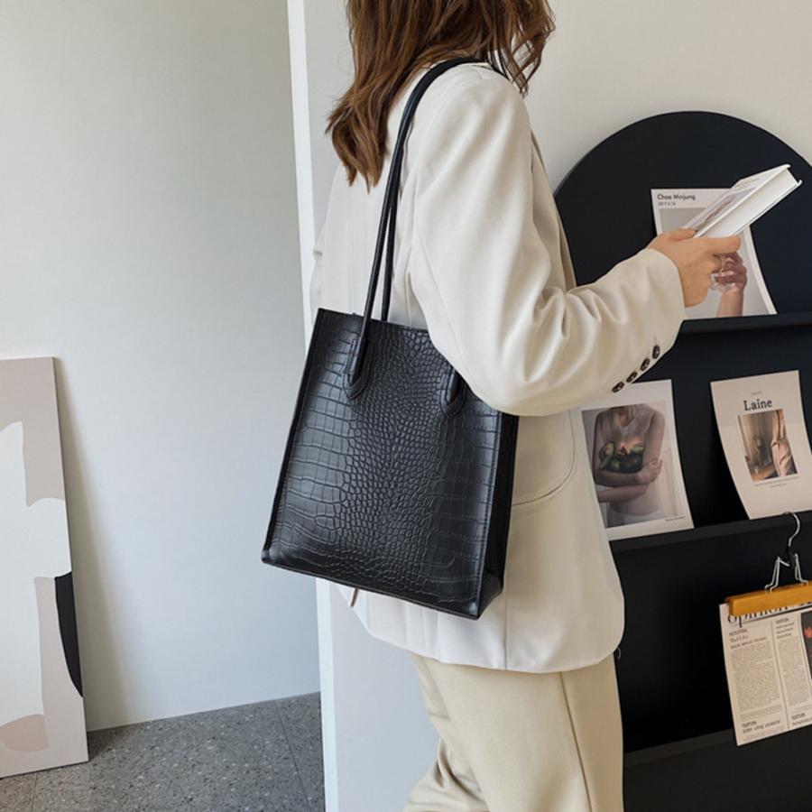 トートバッグ | ポーチ付き クロコダイル柄