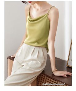 キャミソール タンクトップ | キャミソール サテン インナー レディース 重ね着 キャミ サテン生地 下着 肌着 ノースリーブ 光沢感のあるキャミソール 春 夏 秋 滑らかな手触り トップス