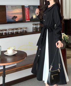 マキシ | ロングワンピース 秋物 レディース ミモレ丈 Aラインワンピース 切り替え フェイク レイヤード風 重ね着風 30代40代 着やせ 上品感 お呼ばれワンピース