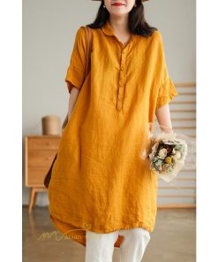 送料無料SALE | ワンピース レディース 夏 カットソー シャツワンピース スカート 麻 綿 大きいサイズ サマー Tシャツ 可愛い 30代 40代 20代 体型カバー ゆったり 送料無料