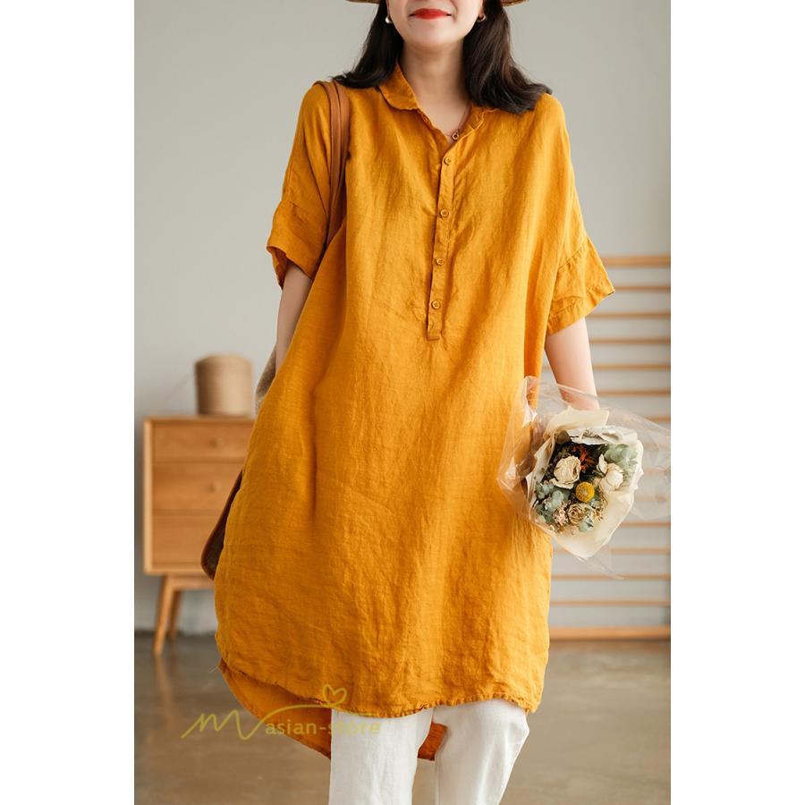 送料無料SALE | ワンピース レディース 夏 カットソー シャツワンピース スカート 麻 綿 大きいサイズ サマー Tシャツ 可愛い 30代 40代 20代 体型カバー ゆったり 送料無料