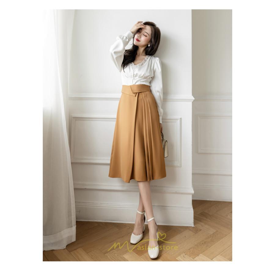 スカート | レディース ロング フレア 黒 Aライン 秋冬 ミモレ ハイウエスト 体型カバー キレイめ オシャレ フェミニン 着痩せ 通勤 お出かけ 可愛い 通学