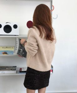 ニット・セーター | 韓国風 ニットトップス セーター 長袖 シャギーニットカーディガン レディース ふわふわ 秋冬 モヘアニット 羽織り 無地