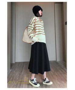 スカート | マタニティ秋 冬 コーデ マタニティウェア レディース Aライン ニット 2022新作 ゆったり カジュアル 大きいサイズ チェック ウエスト調整
