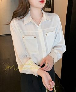 シャツ・ブラウス | トップス シャツ ブラウス レディース 長袖 オフィス ホワイト OL 制服 事務服 就活 リクルート 夏物 着痩せ カジュアル 韓国ファッション 20代30代40代50代