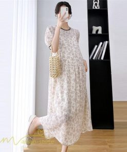 ワンピース | マタニティレディース 着痩せ 韓国風 小花柄 妊婦服 マタニティウェア 上品 大きいサイズ 夏服 Aラインお出かけ マタニティ