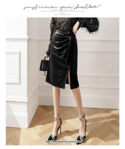 スカート | ミモレ丈 ひざ丈 レディース スウェット 着痩せ Aライン レトロ風 スリット 上品 2022新作 韓国風 オシャレ キレイめ 通勤 秋冬コーデ