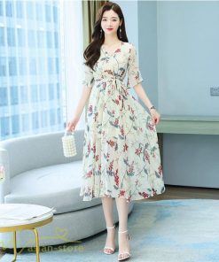 ミディアム | ワンピース レディース ひざ下丈 カジュアル おしゃれ 夏新作 上品 ミディアムワンピース 花柄 大きいサイズ 上品 エレガント 気質 30代 お出かけ 40代 20代