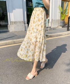 スカート | レディース シフォン フレア マキシ ロングウエストゴム マキシ花柄 ゆったり 20代30代40代50代 通勤通学 普通着 お出かけ お呼ばれ