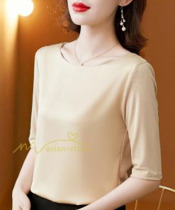 ｔシャツ・カットソー | トップス Tシャツ レディース 春 夏 秋 半袖 クルーネック 無地 プルオーバー オシャレ Tシャツ 着痩せ 20代30代40代50代 上品 お出かけ カジュアル エレガント