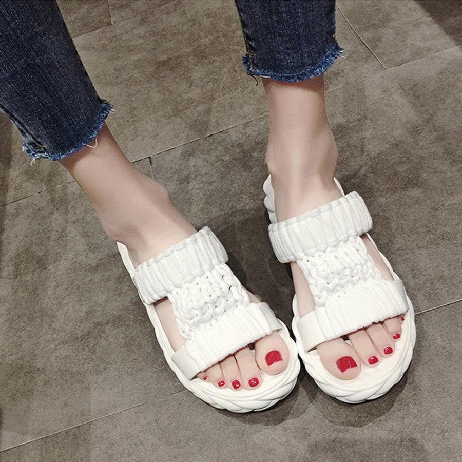 サンダル | 厚底メッシュ ニットサンダル