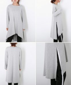 ワンピース | スリットtシャツ レディース ゆったり ロング丈 チュニック ワンピース
