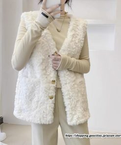 ベスト | ファーレディース 秋冬 アウター ジレ 羽織り 前開き ボタン カーディガン フェイクファー コーデ 袖なし ノーカラー ファーアウター 送料無料