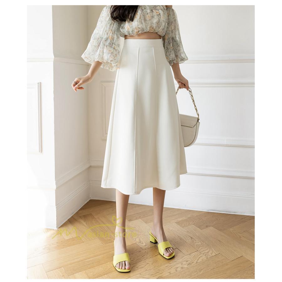 スカート | フレア無地 きれいめ 30代 40代 50代 着やせ 上品 ボトムス 春秋 夏 お洒落 通勤 エレガント 着痩せ 着回し ハイウエスト カジュアル 通学 お出かけ