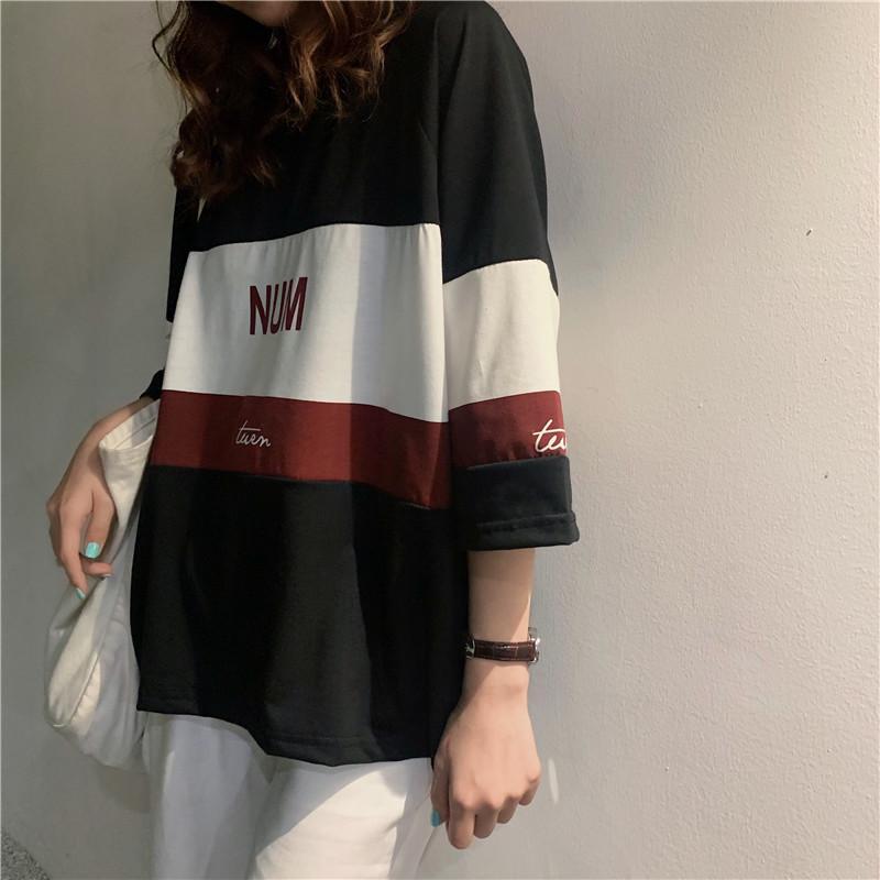 パジャマ ルームウェア | ビッグTシャツ レディーストップス ロングTシャツ ゆったりカジュアル可愛い M L XL XXL ベージュ 黒 ブルー ブラック 2020春夏ロングTシャツ